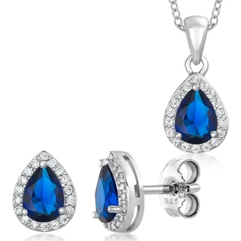 Souprava šperků SOFIA stříbrný set náušnice, přívěsek a řetízek COEZB108351+COPZB108348