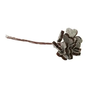 Srdíčko na drátku - stříbrné, sada 10 ks