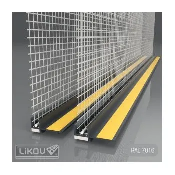 Stavební profil LIKOV LS-VHL 06 lišta okenní začišť. 6mm s krycí lam. a s tk.100mm délka 2,4m antracit