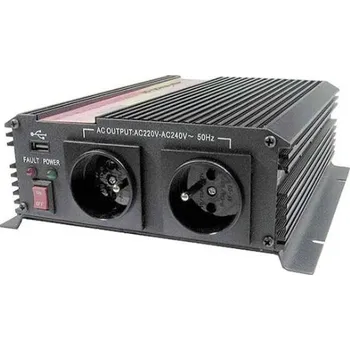Měnič napětí INV 24V 1000W CARSPA - měnič napětí z 24V na 230V, výkon 1000W modifikovaná sinusovka