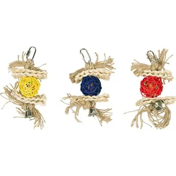 Hračka pro psa Hračka pták přírod.prout.koule+sisal Duvo+5,5x18cm