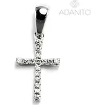 Zlatý briliantový přívěsek křížek z bílého zlata