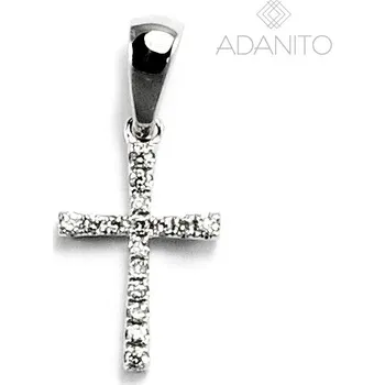 Přívěsek Zlatý briliantový přívěsek křížek z bílého zlata