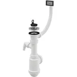 Sifon ke dřezu Alcadrain s nerezovou mřížkou DN70, flexi přepadem a přípojkou A444P DN50/40