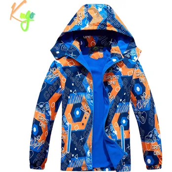 Chlapecká bunda Chlapecká podzimní bunda, zateplená - KUGO B2859, modrá / oranžová Barva: Modrá, Velikost: 158