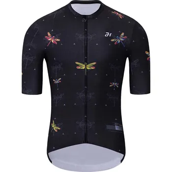 cyklistický dres HOLOKOLO Cyklistický dres s krátkým rukávem - DRAGONFLIES ELITE - černá 4XL