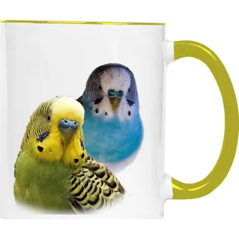 Pánské tričko Hrnek malý barevný s potiskem Andulka Vlnkovaná