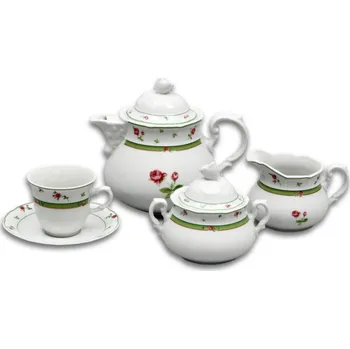 Thun 1794 Menuet, čajová souprava, růže, zelená, Thun