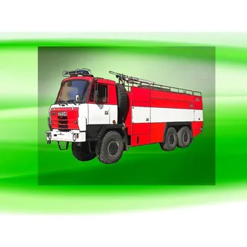 Nášivka nažehlovačka 7x4 cm HASIČSKÉ auto České výroby CAS 32 (nažehlovačka HASIČSKÉ AUTO)