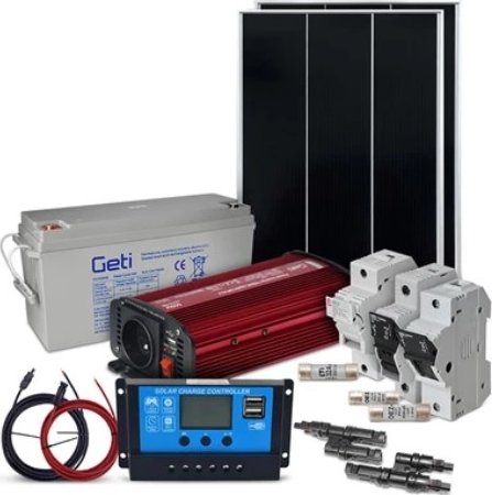 Solární sestava ostrovní SOLARFAM 110Wp, 12V, baterie 100Ah, měnič 230VAC 600W