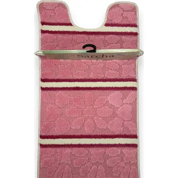 Koupelnová předložka Sareha 2 dílná růžová předložka do koupelny 02 Barva: Růžová