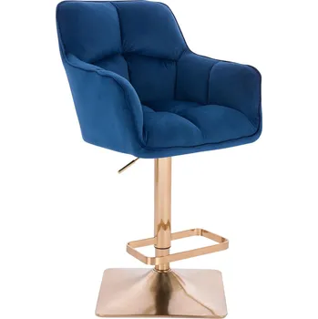 Barová židle Barová židle velur Moss základna zlatá - modré