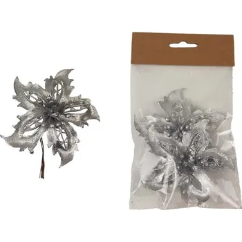 Vánoční dekorace Dekorační květ, 2 ks X4443