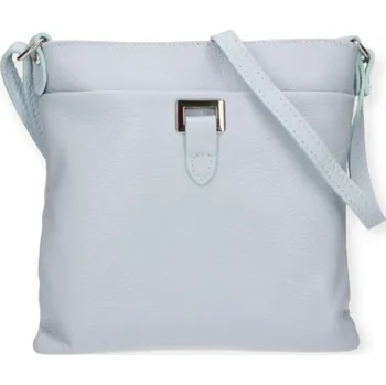 Kabelka Vera Pelle kožená slim crossbody kabelka - světle modrá 1517 d92