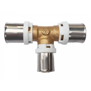 Instalatérský materiál T-kus lisovací pro AL-Pex 20 x 16 x 20 redukovaný - v akci (Melscher FT210/20-16-20)