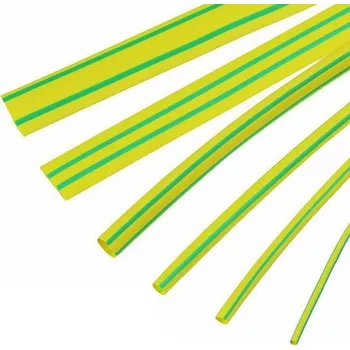 Smršťovací bužírka 10mm - 10m tepelně smršťovací bužírky 10mm, 50% smrštění, barva černá, modrá, červená, žlutozelená Barva: Žlutozelená