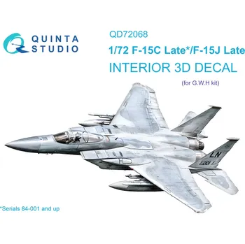 Plastikový model Quinta studio 1/72 F-15C Late/F-15J Late 3D&col.Interior (GWH)