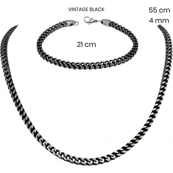 Souprava šperků Ocelový náhrdelník + náramek 24334001