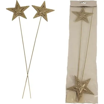 Vánoční dekorace Hvězda zápich, 2ks D3348-29