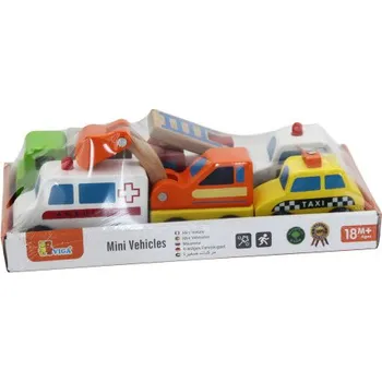 Dřevěná hračka Viga dřevěná autíčka 6 ks