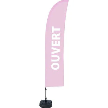 Značení Beach Flag Budget Wind Complete Set Open Pink French ECO