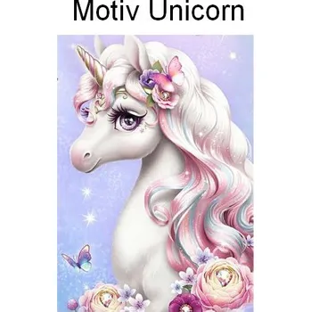 Diamantové malování Disney Diamantové malování - Filmové a pohádkové postavy II. (kulaté diamanty) Motiv: Unicorn, Rozměr: 20x30 cm