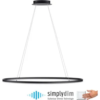 PAUL NEUHAUS LED závěsné svítidlo oválné 56x56 antracit stmívatelné paměťová funkce SimplyDim 3000K PN 2393-13