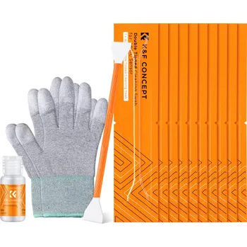 K&F 2 in 1 kit 16mm Double-Headed Cleaning Stick Set for CMOS APS-C Frame Sensor*10pcs+1*20ml cleani