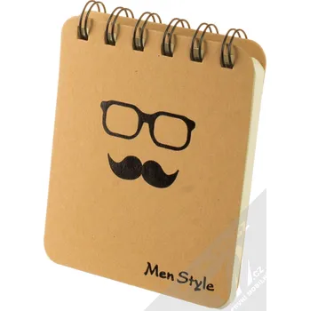 Zápisník 1Mcz Men Style Brýlatý knír poznámkový blok 84x90mm / 60 listů