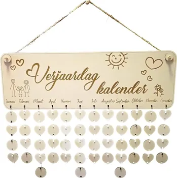 Party dekorace VypálímTi.cz Dřevěný rodinný kalendář na zeď (NL) 1 45cm