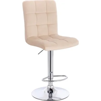 Barová židle Barová židle Vestland velur základna chrom - krémová
