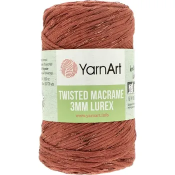 Galanterie YarnArt Twisted Macrame Lurex 785 cihlová