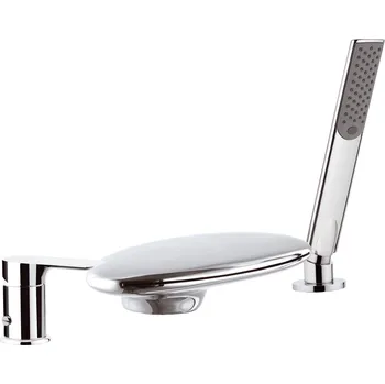 Vodovodní baterie HOPA Tříotvorová vanová baterie s vodopádem ARNO 07UF08 - nikl broušený BAREI07UF08