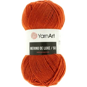 Galanterie YarnArt Merino De Luxe 50 3027 cihlově oranžová