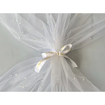 Tyl zavojový s perličkami Barva: Bílá