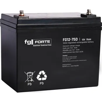 Trakční baterie fg-FORTE FG12-75D 12V/75Ah cyklický AGM akumulátor (Trakční blok)