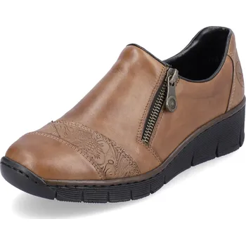 Dámské polobotky DÁMSKÉ POLOBOTKY RIEKER 53761-24 HNĚDÁ Barva: HNĚDÁ, Velikost: 42