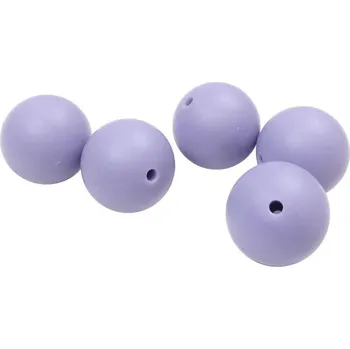 Dětské navlékací korálky Natana silikonové korálky pastelově fialové 19 mm 5 kusů