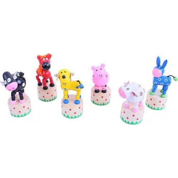 Hračka pro nejmenší Bigjigs Toys Dřevěná mačkací zvířátka 1ks Červený koník
