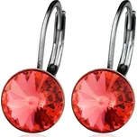 Ocelové náušnice s krystaly Swarovski, PADPARDSCHA