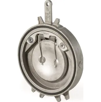 Kanalizační potrubí Ivar Mezipřírubová vodorovná zpětná klapka - série 06 nerez - bez pružiny - DN 150, L=34,5mm BRA.06.623