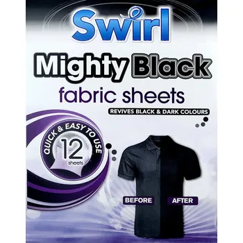Swirl Mighty Black ubrousky do pračky 12 ks