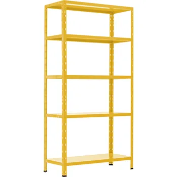 Dílenský regál Policový regál Trestles Limited RP5 1800x900x400, nosnost 350 kg, 5 polic, žlutý RP5NF-40-5-1018