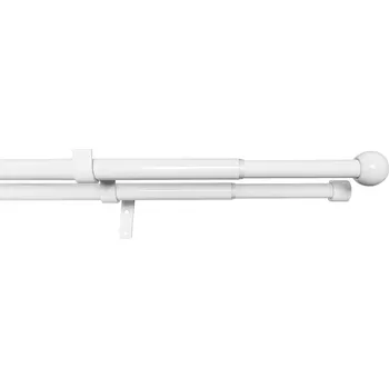 Garnýž Dvojitá záclonová souprava roztaž.KOULE 16/19mm, 200-350cm, bílá,bez kroužků 7173-038489