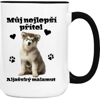 Pánské oblečení Hrnek velký barevný s potiskem Přítel Malamut