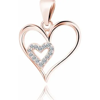 Náhrdelník Lafira stříbrný přívěsek srdce Double Rose Z1829CRG (náhrdelník)
