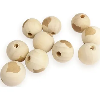 Korálek Natana dřevěný korálek se srdíčkem 20 mm 10 ks