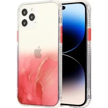 Pouzdro na mobilní telefon Mramorovaný kryt odolný proti poškrábání pro iPhone 14 Pro Max - červený