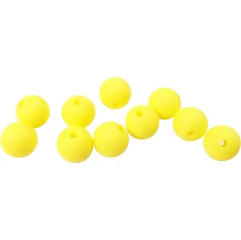 Dětské navlékací korálky Natana silikonové korálky žluté 12 mm 10 kusů