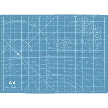 Psací podložka Kreslicí a rýsovací podložka na stůl A4, mřížka v CM modrá